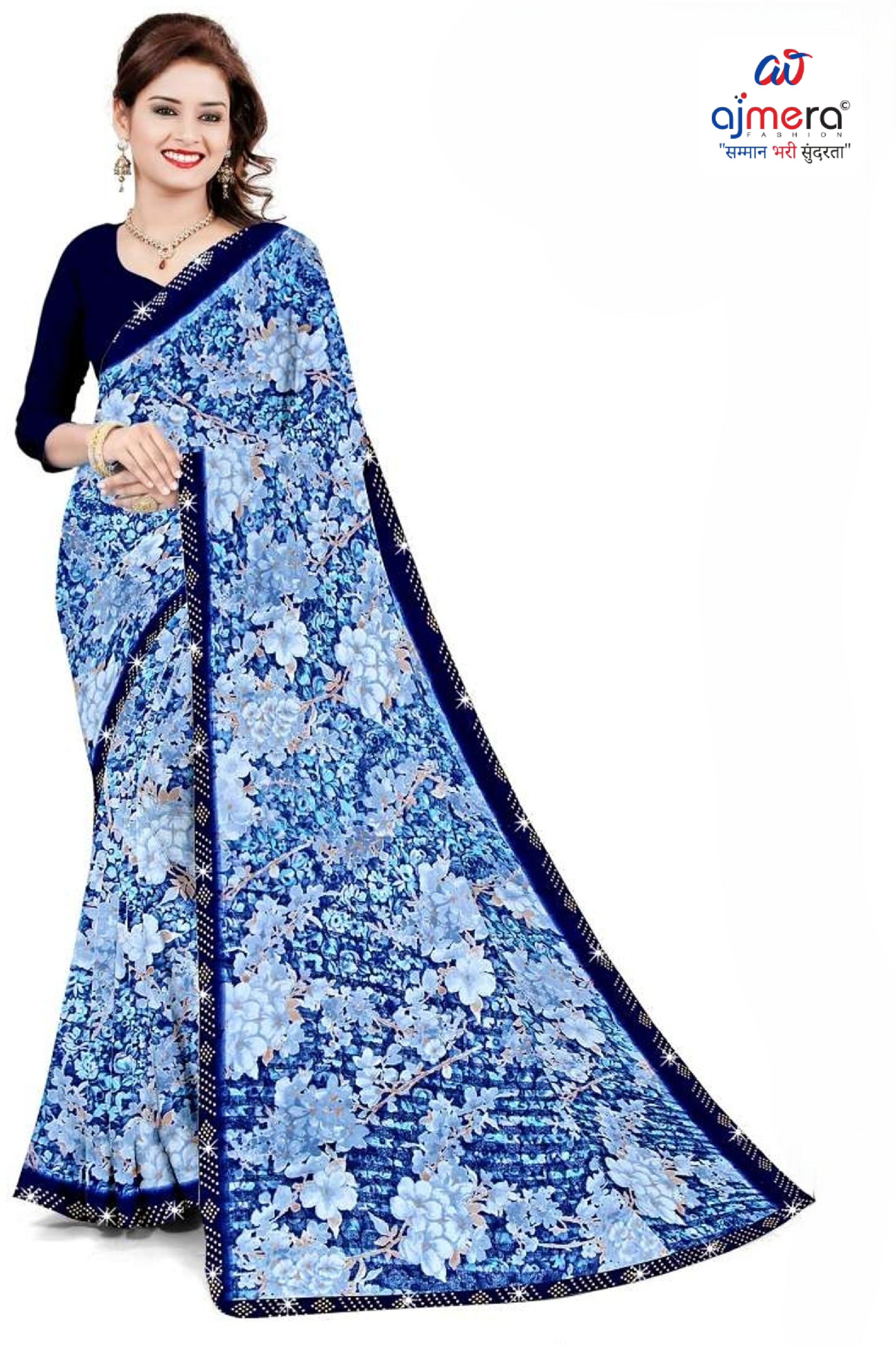 Beautiful Printed Saree with Blouse Piece for Cultural Celebrations | CAS-SILK GEORGEATE