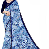 Beautiful Printed Saree with Blouse Piece for Cultural Celebrations | CAS-SILK GEORGEATE