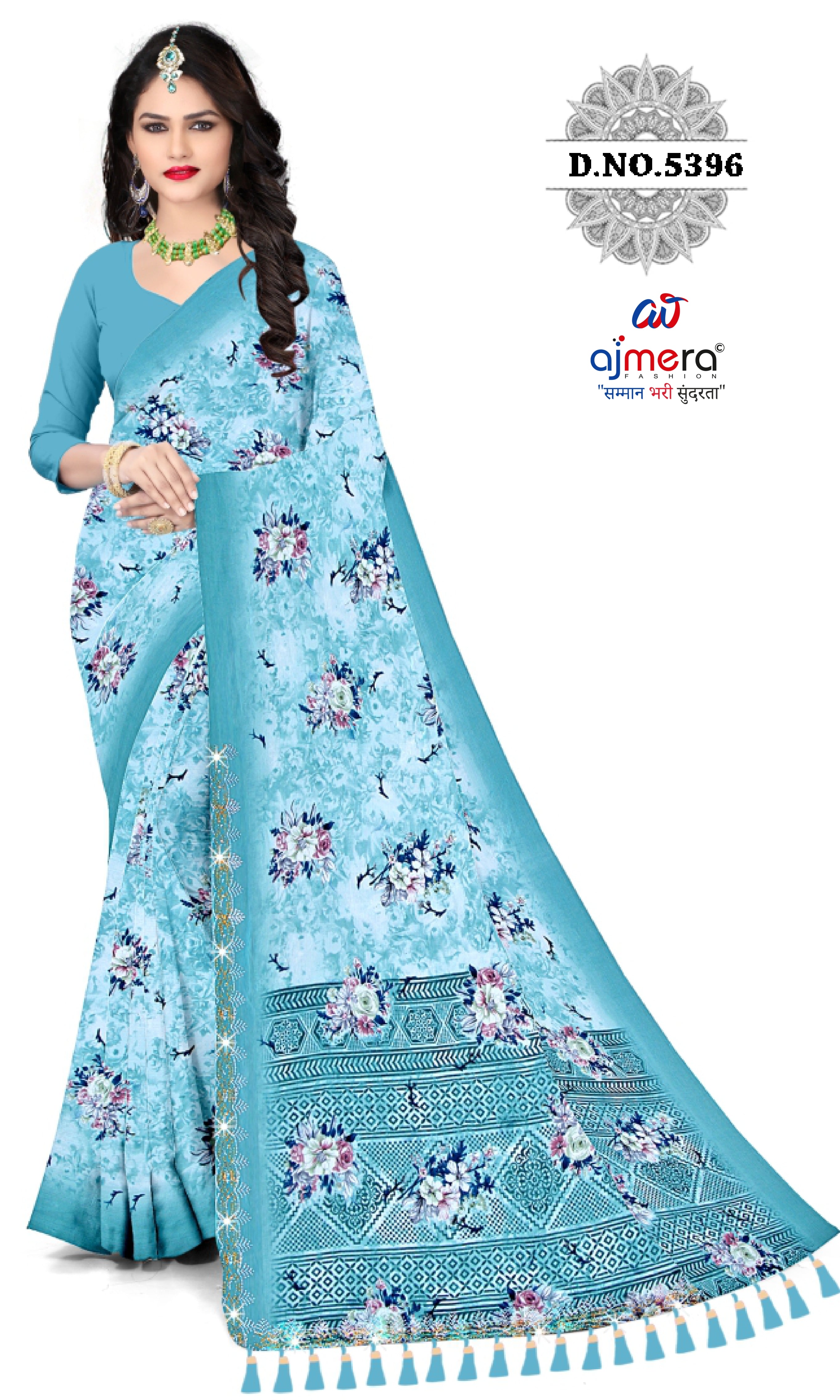 Contemporary Printed Saree with Blouse Piece for Premium Wear  | CAS-HAPPY DAY