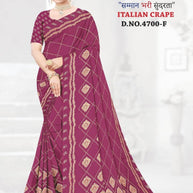 Exclusive Printed Saree with Blouse Piece for Elegant Ethnic Look | GLC-ITALIAN CRAPE