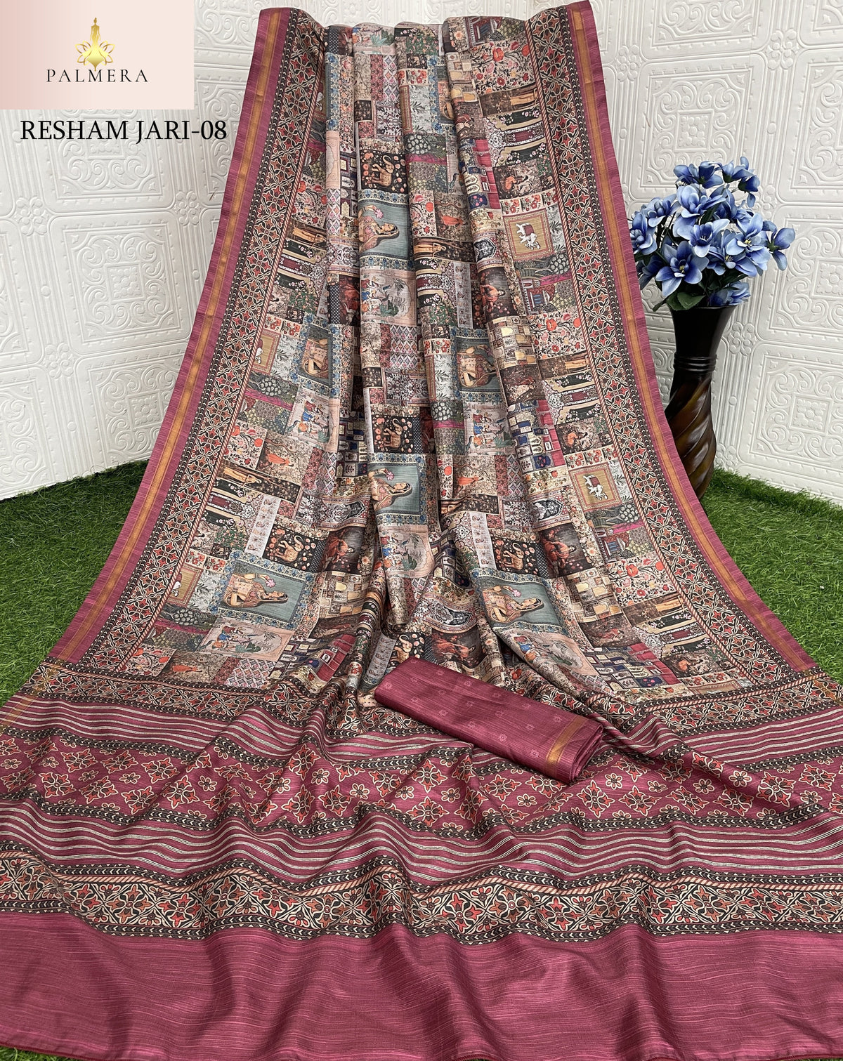 Palmera Saree Wholesaler and Palmera Saree Supplier | ALL-RESHAM JARI VOL-1