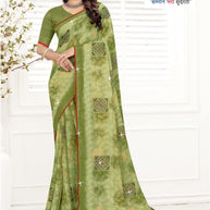 Chic Printed Saree with Blouse Piece for Sophisticated Ethnic Style  | TTS-EKNOOR