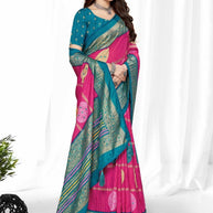 Premium Printed Saree with Matching Blouse Piece for Ethnic Elegance  | VER-BANJARAN-43342