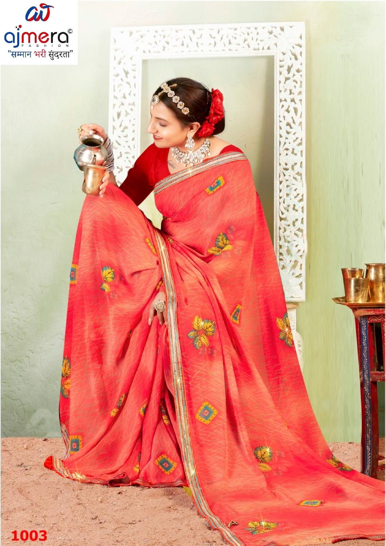 Elegant Printed Saree with Designer Blouse Piece for Festive Wear | PRM-HIRAMOTI