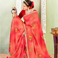 Elegant Printed Saree with Designer Blouse Piece for Festive Wear | PRM-HIRAMOTI