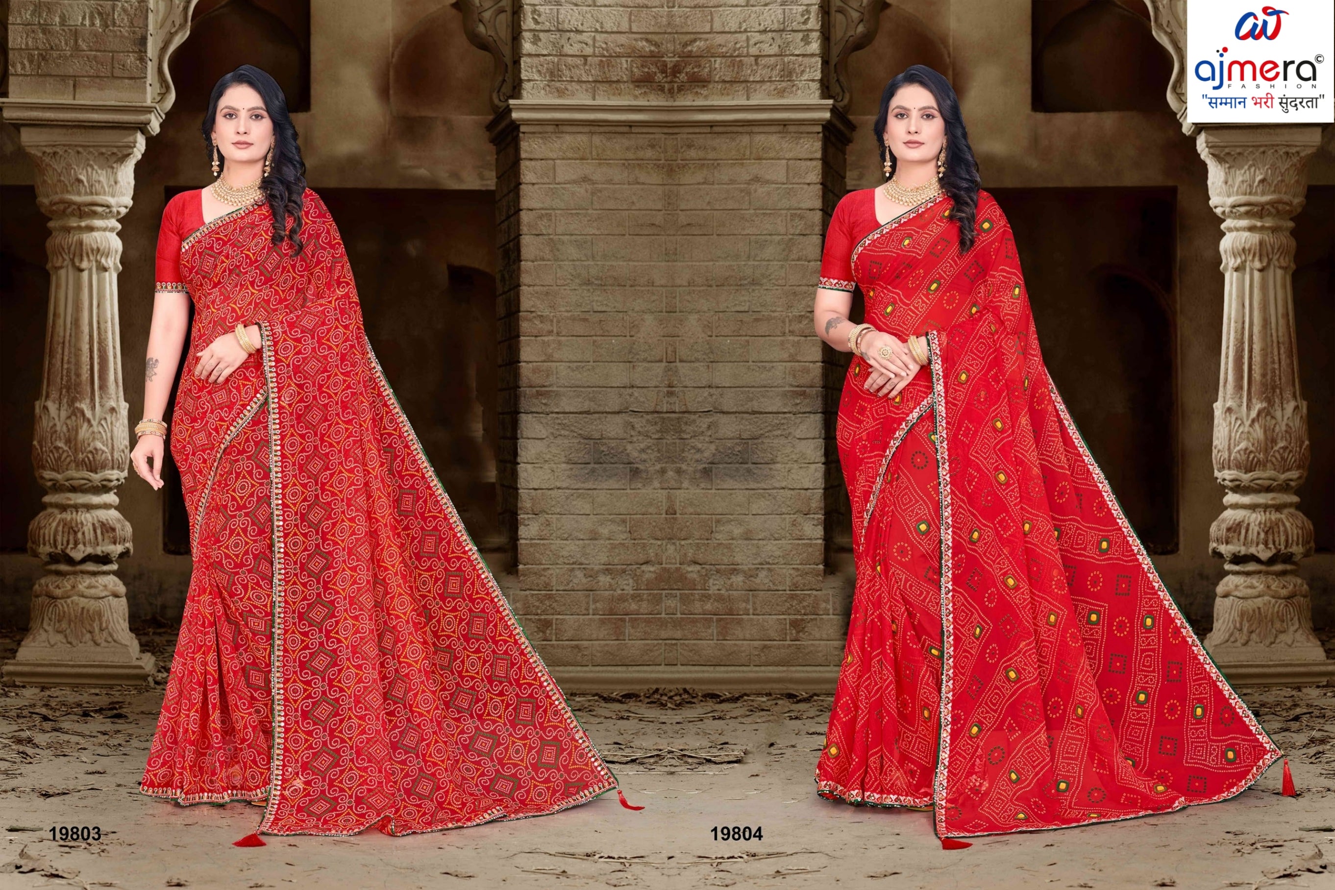 Georgette Print Loose Saree with Blouse for Premium Ethnic and Traditional Wear | JS-ANJALI-2