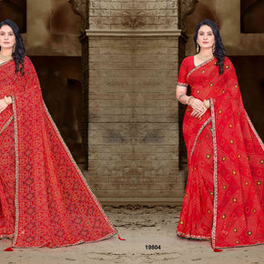 Georgette Print Loose Saree with Blouse for Premium Ethnic and Traditional Wear | JS-ANJALI-2