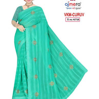Trendy Dyed Matching Saree with Blouse Piece for Premium Ethnic and Traditional Wear | VKM-CURVV