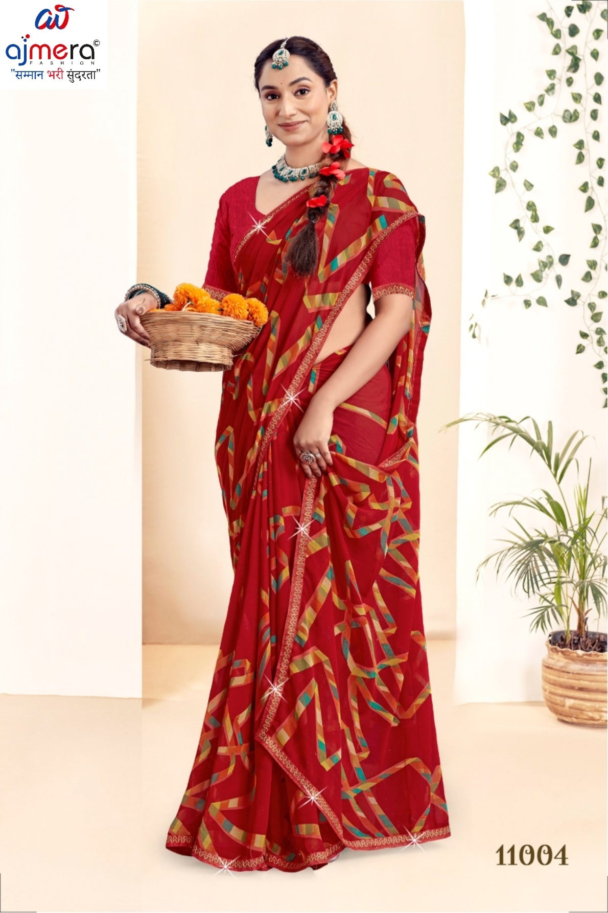 Stylish Printed Saree without Blouse for Traditional Celebrations  | CAS-KRANTI