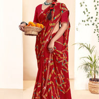 Stylish Printed Saree without Blouse for Traditional Celebrations  | CAS-KRANTI