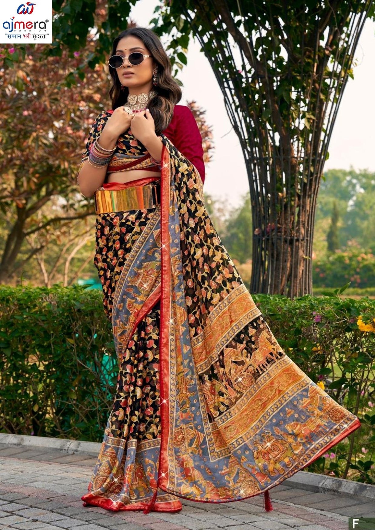 Exclusive Printed Saree with Blouse Piece for Elegant Ethnic Look | VDT-ZOYA BRASSO-32