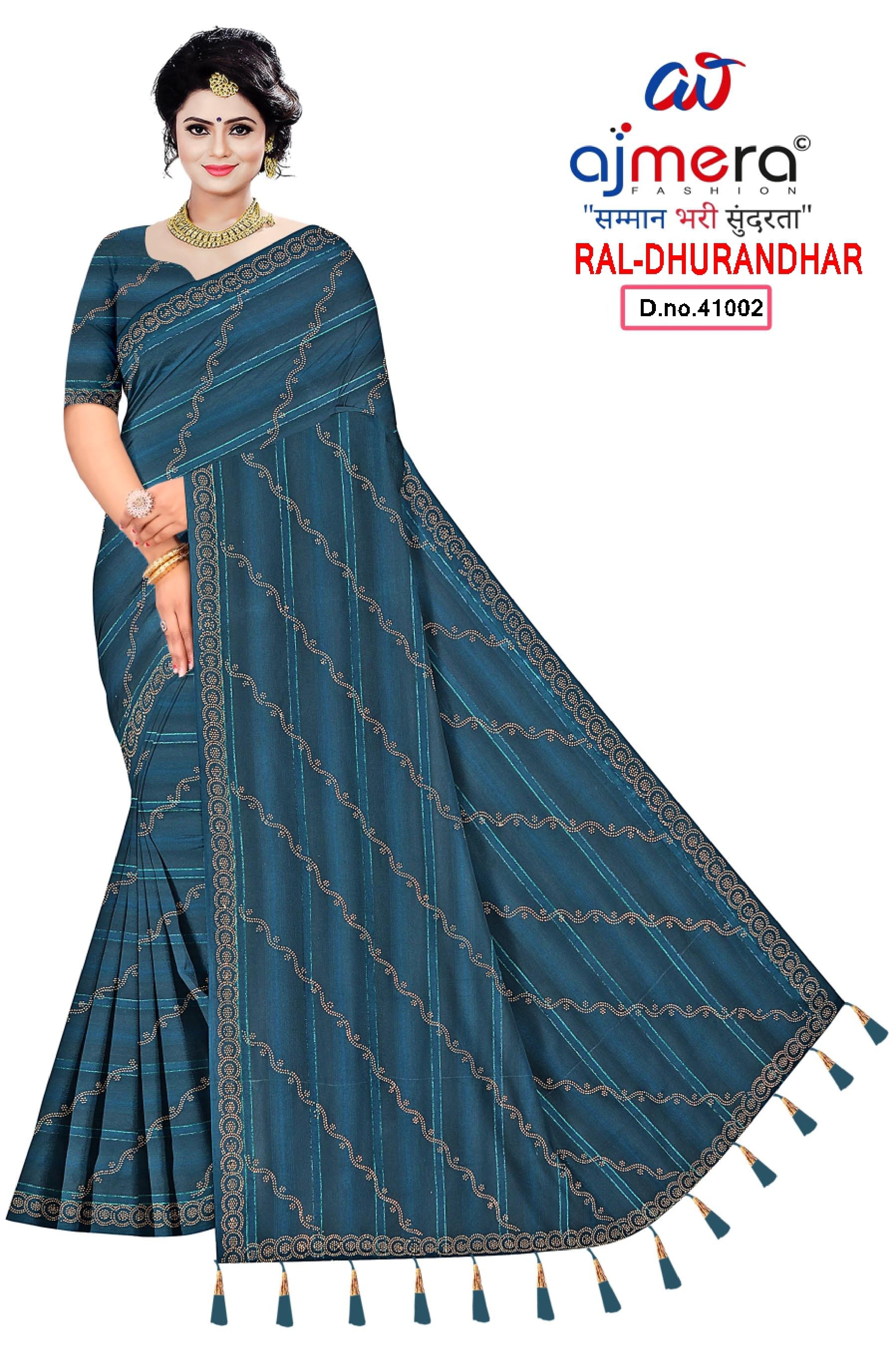 Matching Saree Manufacturer with Blouse Piece for Premium Ethnic and Traditional Wear | RAL-DHURANDHAR