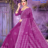 Soft Cotton Saree with Blouse Piece for Premium Ethnic and Traditional Wear | TLS-LUCKNOW COTTON WITH BP