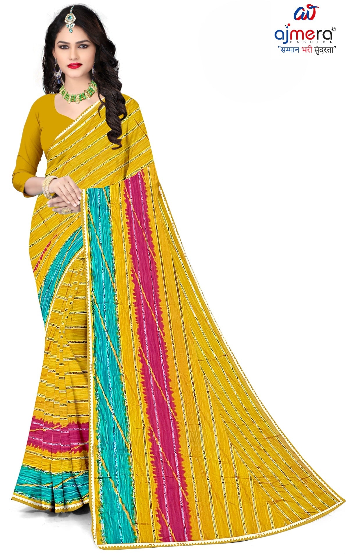 Premium Printed Saree with Matching Blouse Piece for Ethnic Elegance  | CAS-ANOKHEE