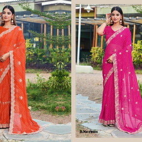 Fashionable Printed Saree without Blouse for Festive Collection  | JS-KANCHAN-2