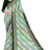 Elegant Printed Saree with Designer Blouse Piece for Festive Wear  | CAS-ZHIL MIL