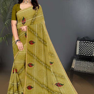 Premium Printed Saree with Matching Blouse Piece for Ethnic Elegance  | GPT-BIJLI-1