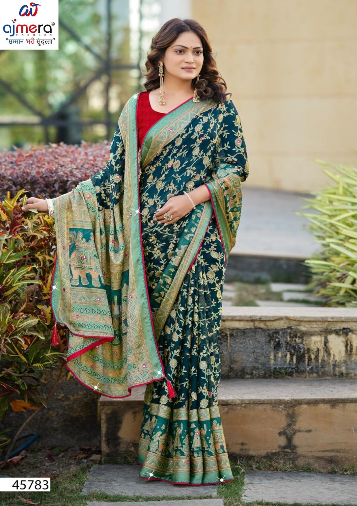 Designer Printed Saree with Blouse Piece for Special Occasions | VDT-TESLA BRASSO-01