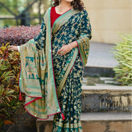 Designer Printed Saree with Blouse Piece for Special Occasions | VDT-TESLA BRASSO-01