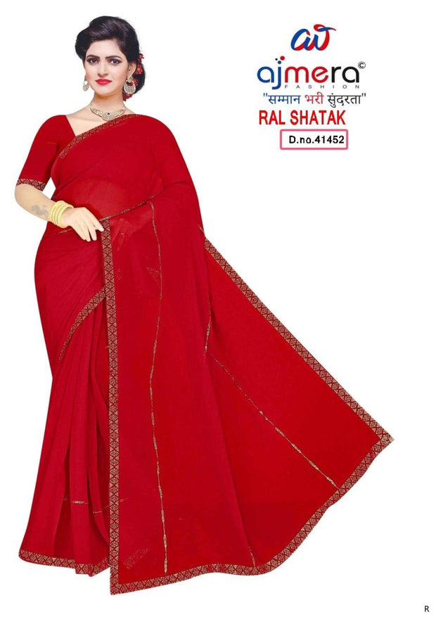 Factory Rate Dyed Matching Saree with Blouse Piece for Premium Ethnic and Traditional Wear | RAL-SHATAK