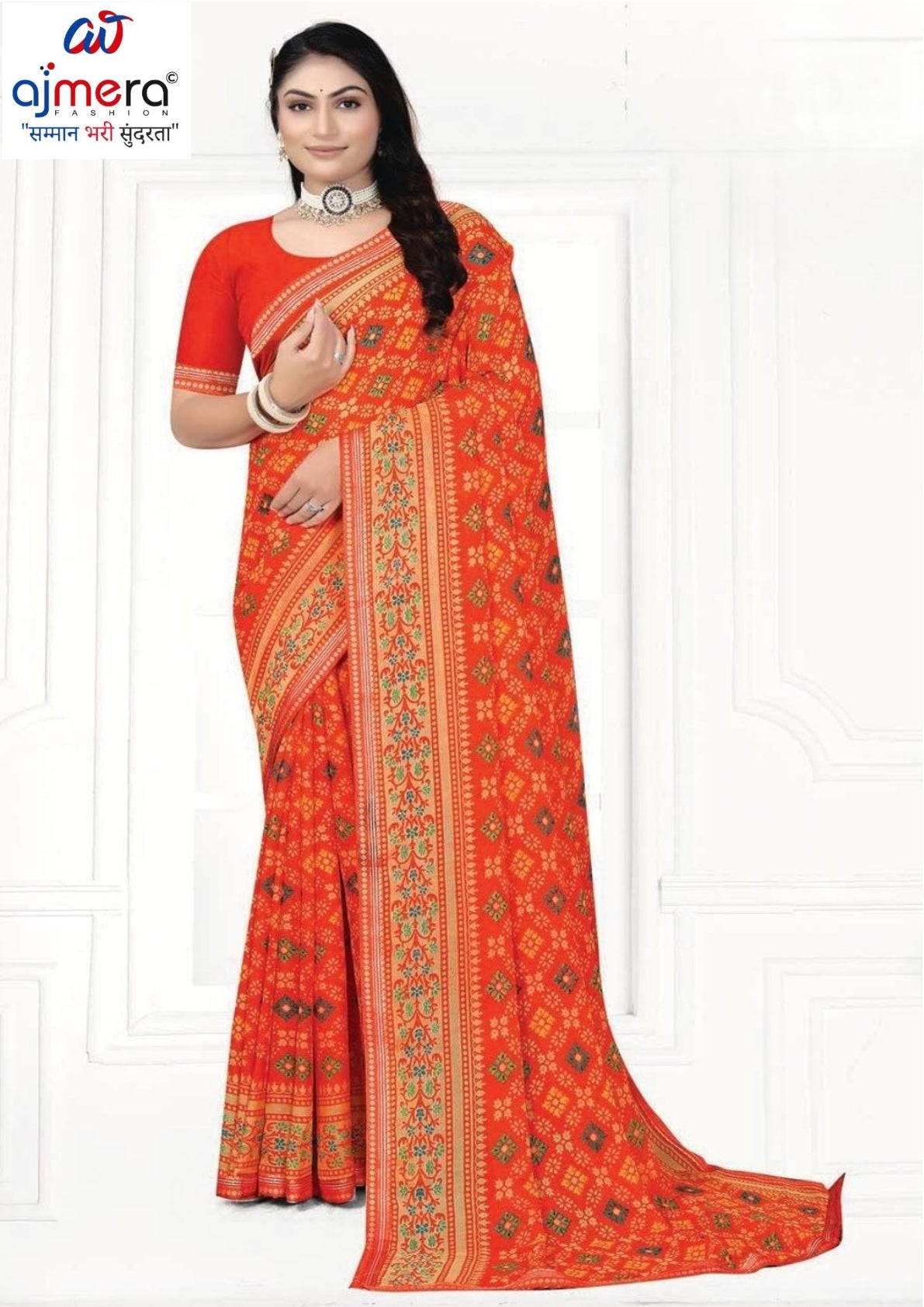 Sharmili Print Loose Saree with Blouse for Premium Ethnic and Traditional Wear | TTS-SAHELI