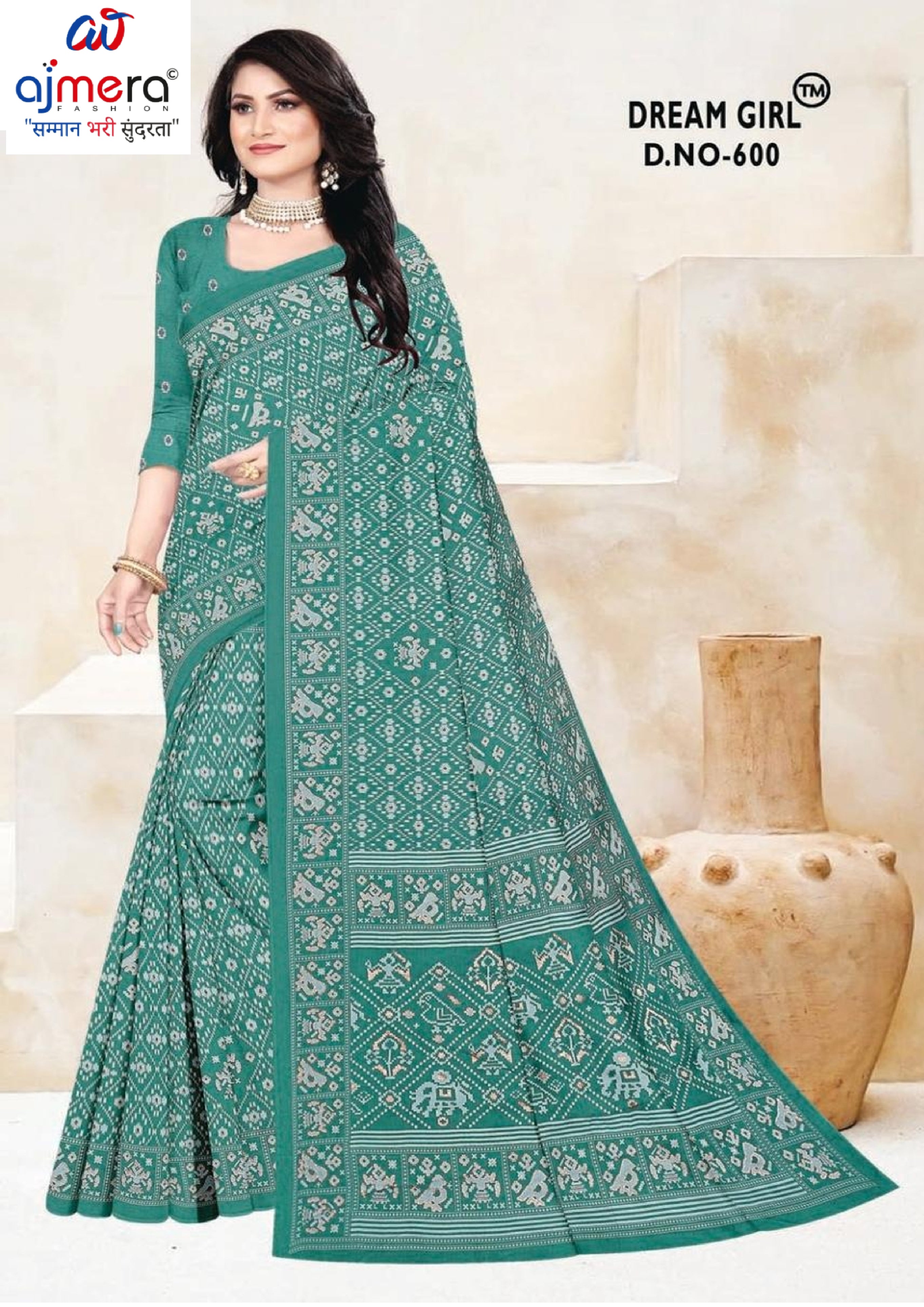 Classic Printed Saree with Blouse Piece for Timeless Traditional Style | PUS-DREAM GIRL-600