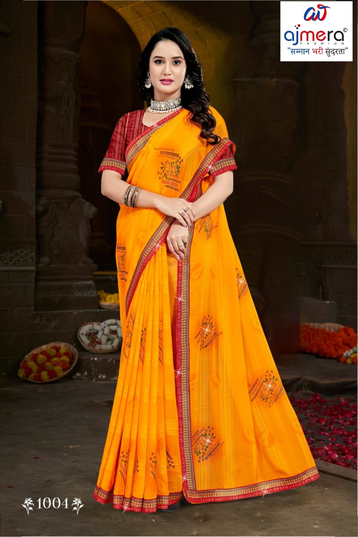 Premium Printed Saree with Matching Blouse Piece for Ethnic Elegance  | CAS-PALKI