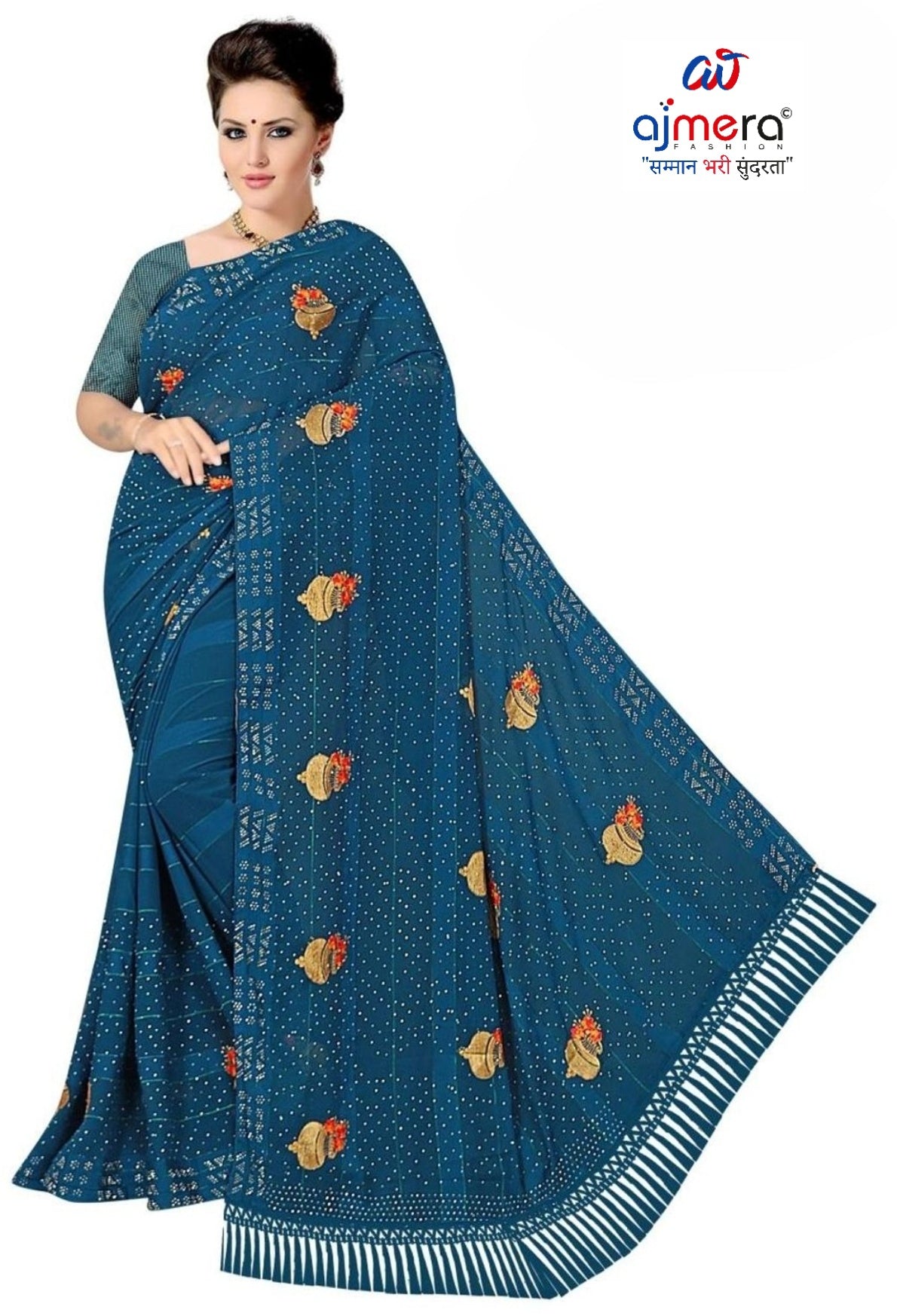 Premium Dyed Matching Saree with Blouse Piece for Premium Ethnic and Traditional Wear | VKM-LOVE GURU