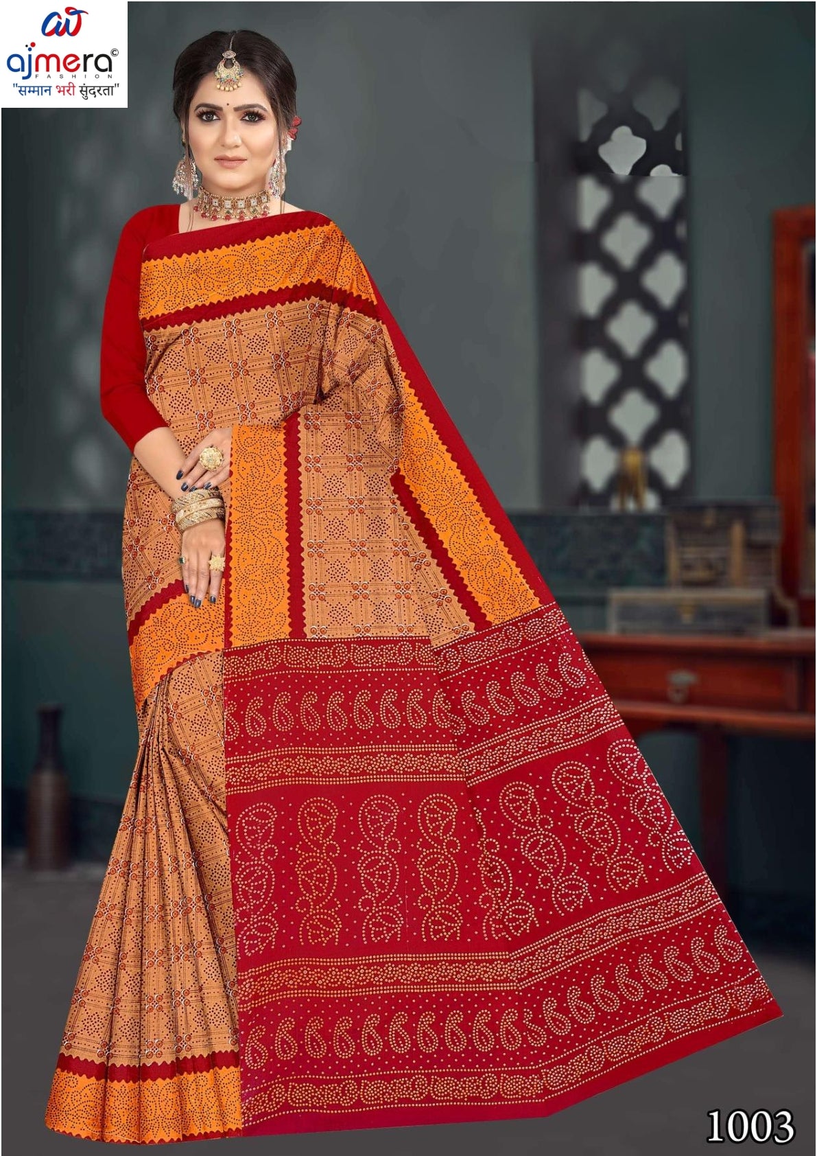 Handloom Cotton Saree with Without Blouse for Premium Ethnic and Traditional Wear | DS-CHIKU BANDHANI