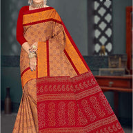 Handloom Cotton Saree with Without Blouse for Premium Ethnic and Traditional Wear | DS-CHIKU BANDHANI