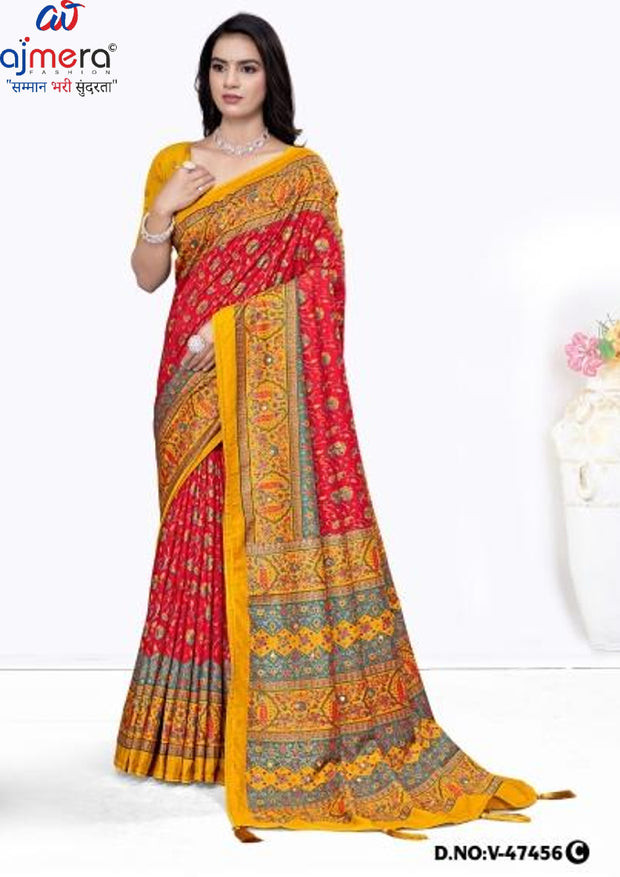 Designer Printed Saree with Blouse Piece for Special Occasions  | VER-BANJARAN-47456