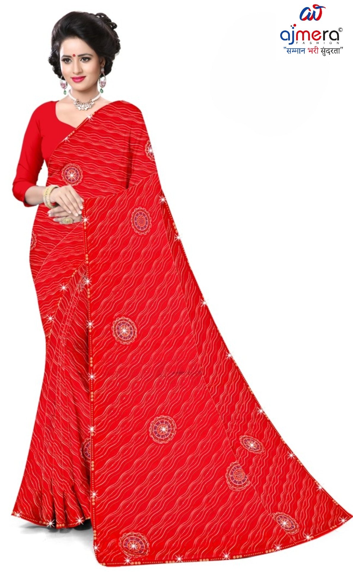 Fashionable Printed Saree with Blouse Piece for Festive Collection  | CAS-PANCHWATI