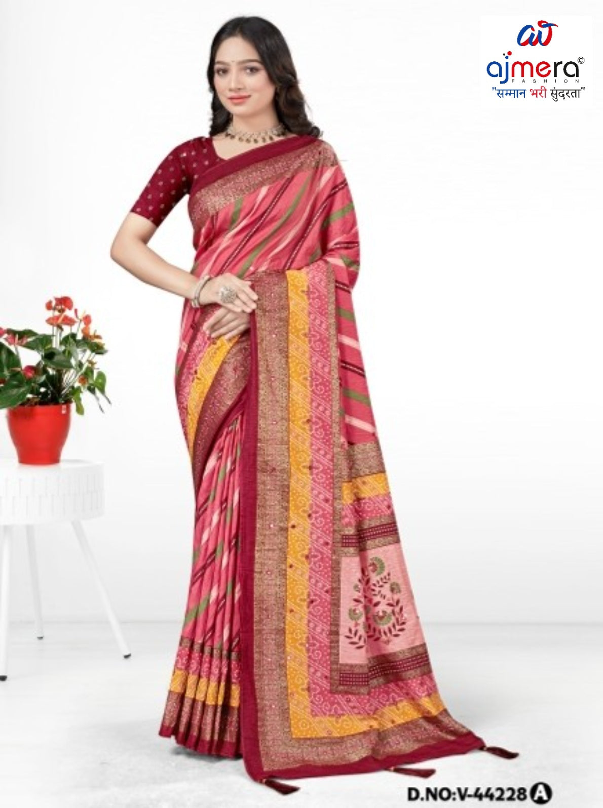 Stylish Printed Saree with Blouse Piece for Traditional Celebrations  | VER-BANJARAN-44228
