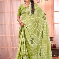 Classic Printed Saree with Blouse Piece for Timeless Traditional Style | PRM-KACHI KALI