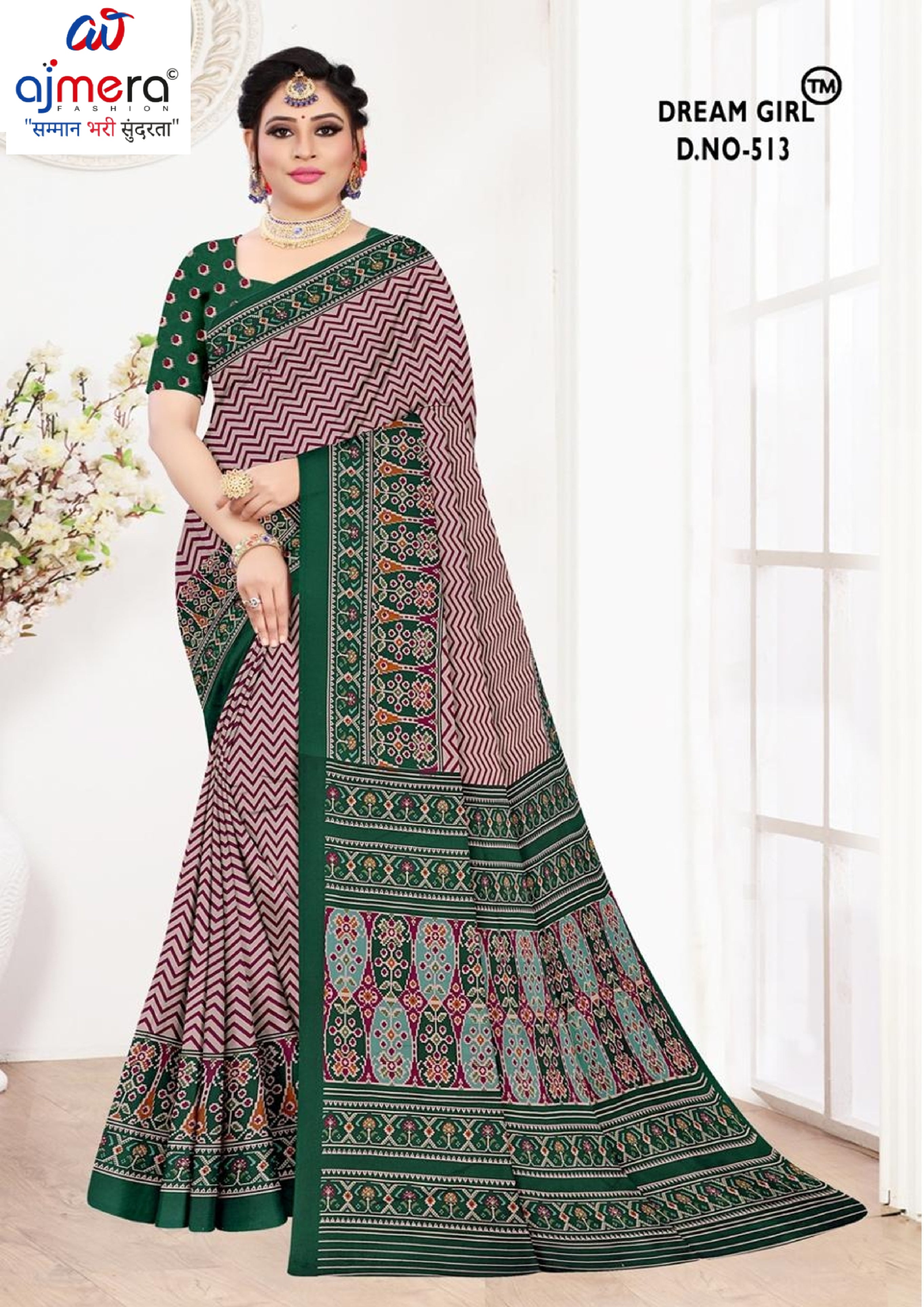 Trendy Printed Saree with Blouse Piece for Women’s Ethnic Wardrobe | PUS-DREAM GIRL-513
