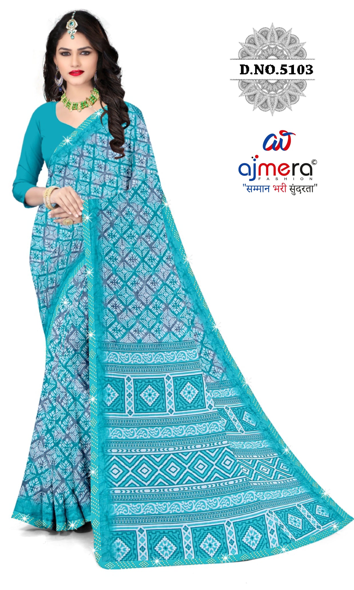 Premium Printed Saree with Matching Blouse Piece for Ethnic Elegance  | CAS-VARMALA
