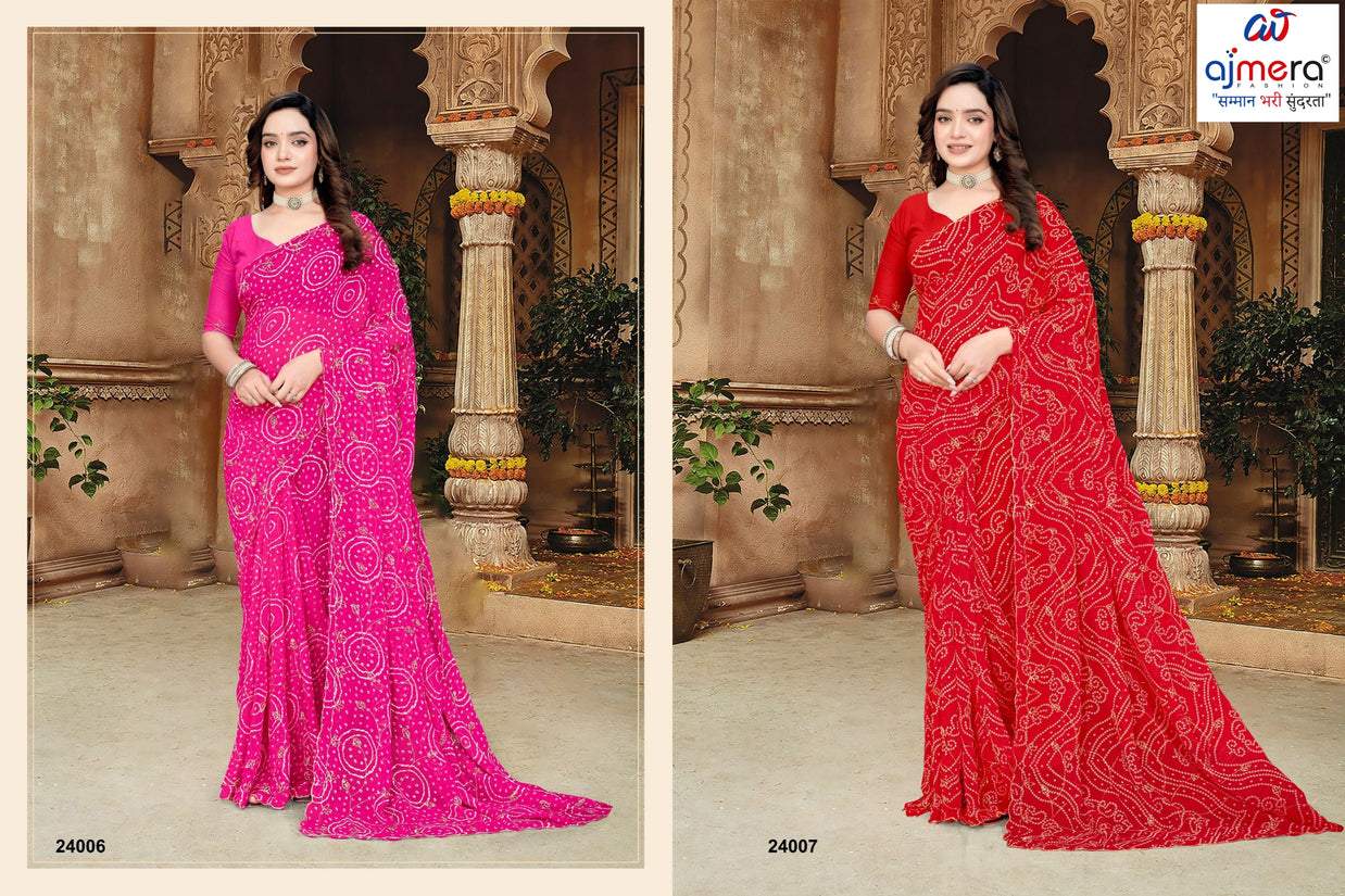 Elegant Printed Saree with Designer Blouse Piece for Festive Wear  | JS-VEDIKA