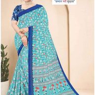 Weightless Fancy Print Loose Saree with Blouse for Premium Ethnic and Traditional Wear | ARK-MAUSAM