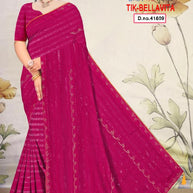 Printed Dyed Matching Saree with Blouse Piece for Premium Ethnic and Traditional Wear | TIK-BELLAVITA