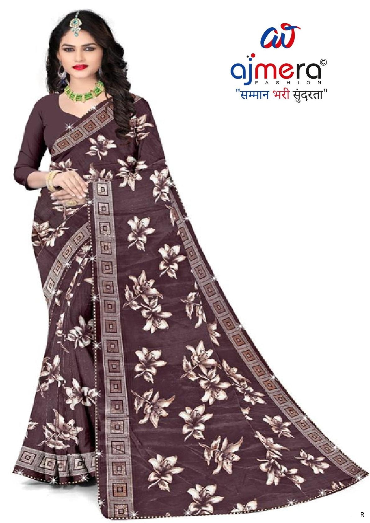 Vichitra Jari Print Loose Saree with Blouse for Premium Ethnic and Traditional Wear | CAS-MITHAS