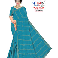 Fandy Embroidery Dyed Matching Saree with Blouse Piece for Premium Ethnic and Traditional Wear | RAL-ISHIKA-1