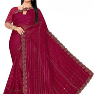Crepe Dyed Matching Saree with Blouse Piece for Premium Ethnic and Traditional Wear | RAL-SHEHANSHA