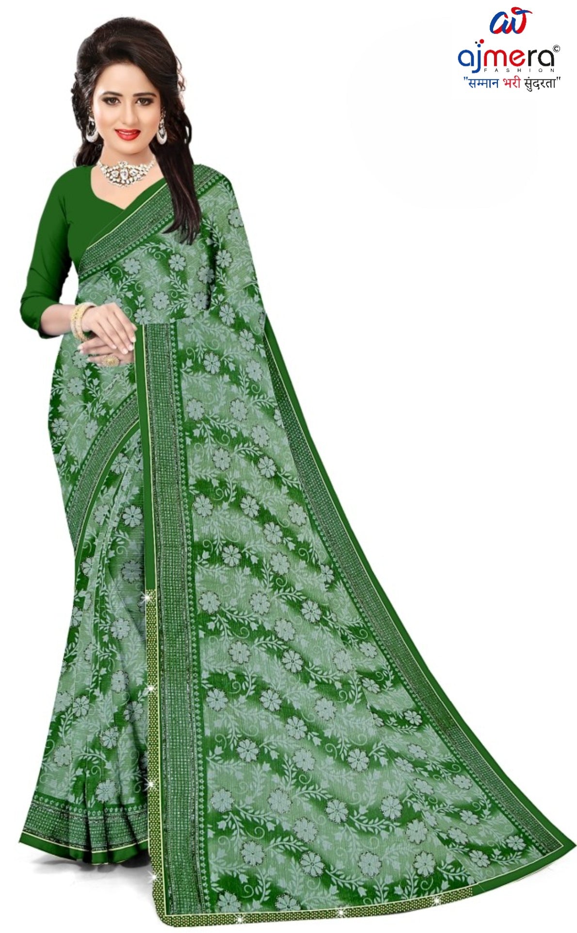 Zomato Print Loose Saree with Blouse for Premium Ethnic and Traditional Wear | CAS-GALAXY
