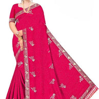 Fandy Dyed Matching Saree with Blouse Piece for Premium Ethnic and Traditional Wear | VKM-MATUKI