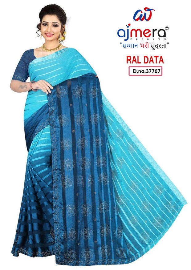 Dyed Matching Saree Bulk Supplier with Blouse Piece for Premium Ethnic and Traditional Wear | RAL-DATA