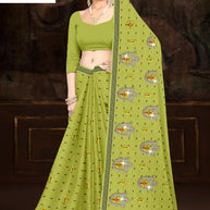 Printed Cotton Saree with Without Blouse for Premium Ethnic and Traditional Wear | PJA-BINDAAS