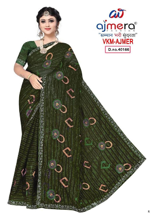 Dyed Matching Saree Wholesale with Blouse Piece for Premium Ethnic and Traditional Wear | VKM-AJMER