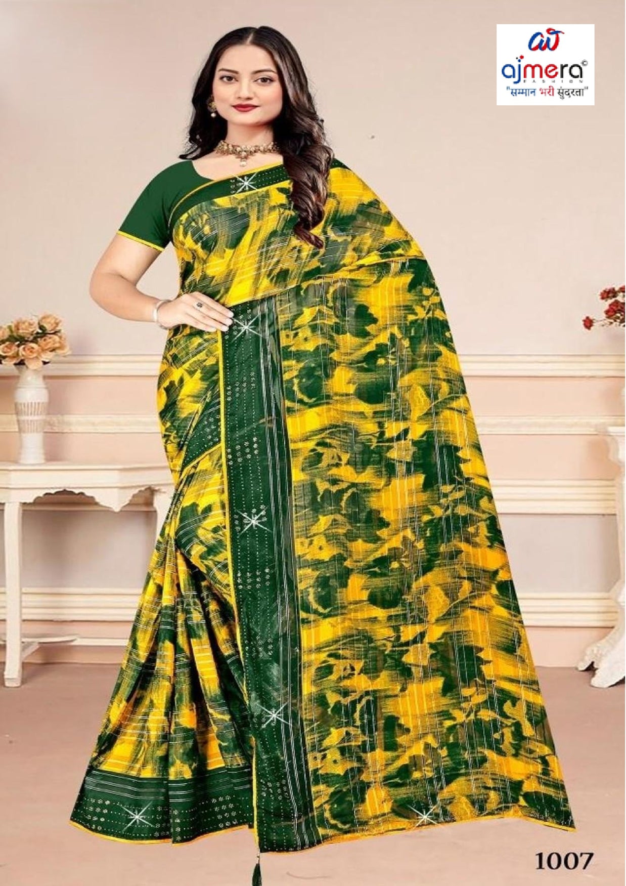 Graceful Printed Saree with Blouse Piece for Modern Ethnic Fashion  | CAS-BHAGYA SHREE