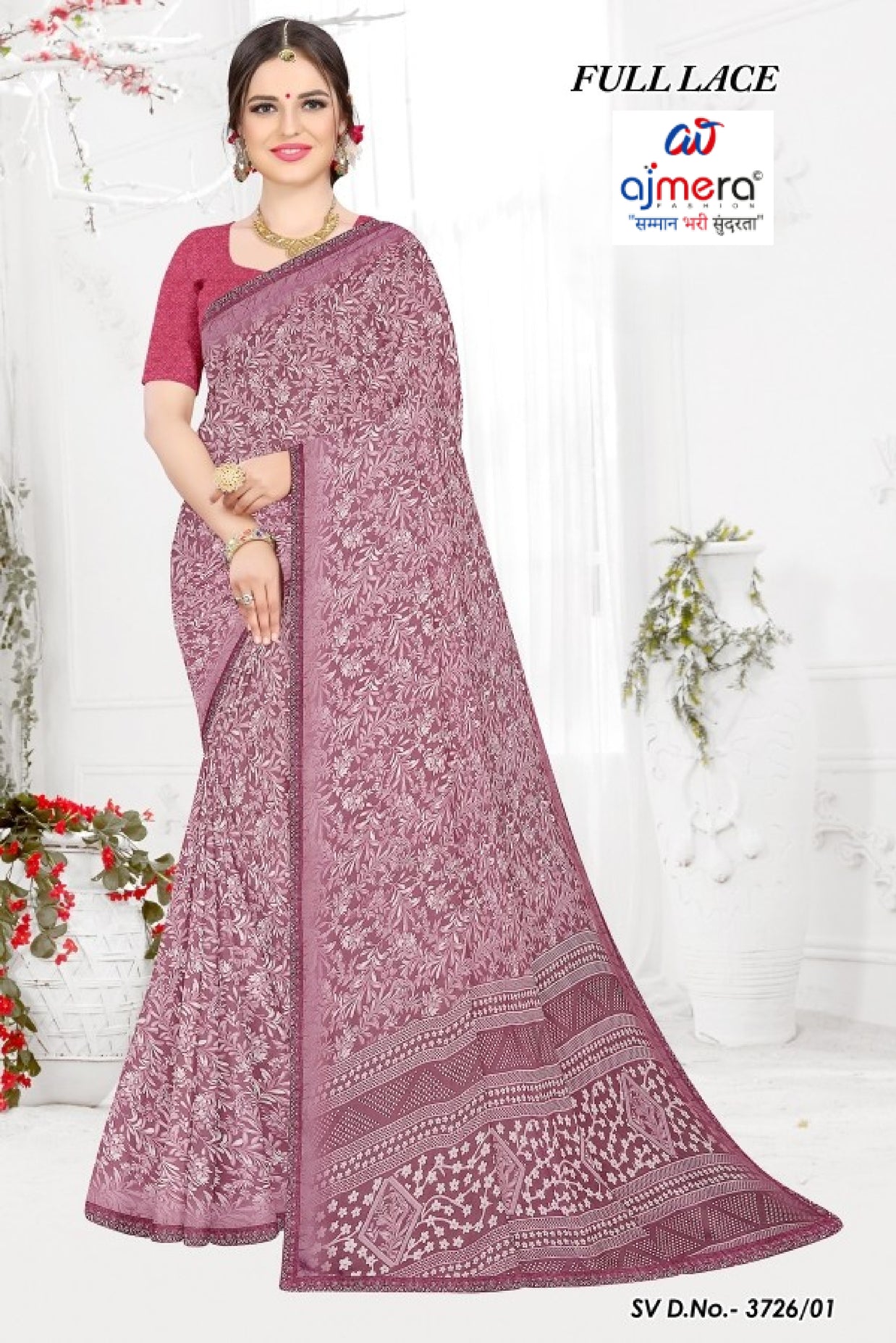 Designer Printed Saree with Blouse Piece for Special Occasions  | SSR-MUNNI