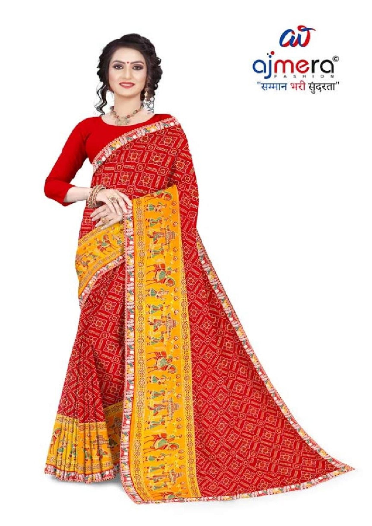 Georgette Print Loose Saree with Blouse for Premium Ethnic and Traditional Wear | TD-MITHASH